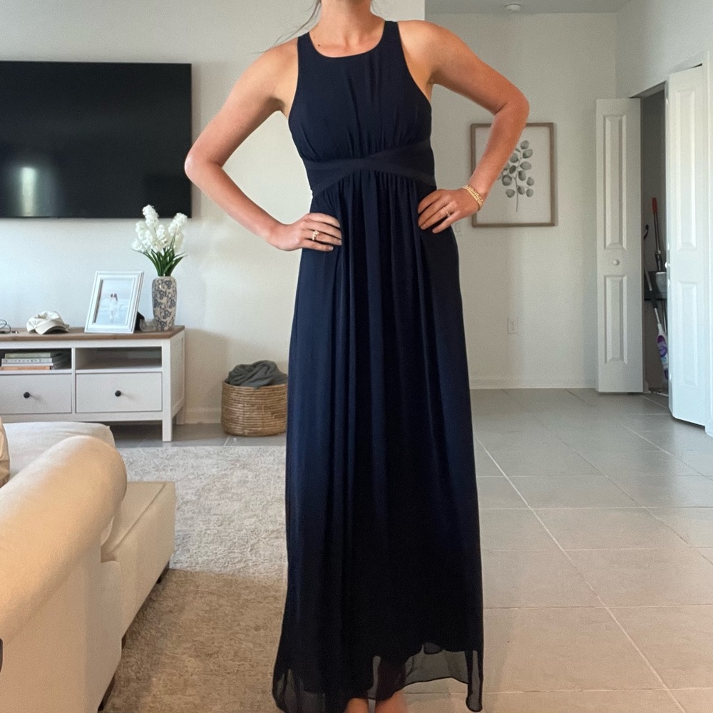 BCBGeneration Navy Sleeveless Maxi Dress